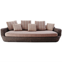 Canapé d'extérieur personnalisé nordique en rotin plastique, imperméable, résistant aux UV et au soleil, pour jardin et terrasse