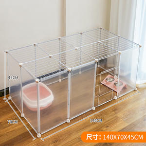 20-Piece Easy Assembly Large Plastic Steel Pet Gates &amp; Pens <strong>Garden</strong> Chicken <strong>Run</strong> with Roof <strong>for</strong> Rabbits Chickens <strong>Cats</strong> - Product Image 2