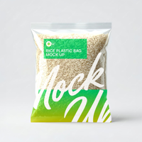 Sacs en nylon refermables personnalisés de 5 kg et 10 kg, à fermeture éclair, sous vide, à 8 soudures latérales, pour riz basmati, avec poignée et logo