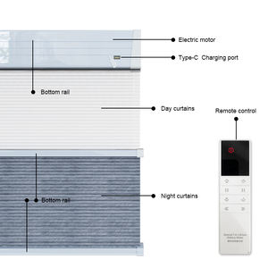 يوم بمحرك وتعتيم ليلي لاسلكي ظلال خلوية مزدوجة الخلية بتنسيق كهربائي أسود - Product Image 6
