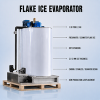Évaporateurs industriels OEM à glace en paillettes 1-30T refroidis par air pour la conservation des produits de la mer et la réfrigération des marchés de poissons, à économie d'énergie