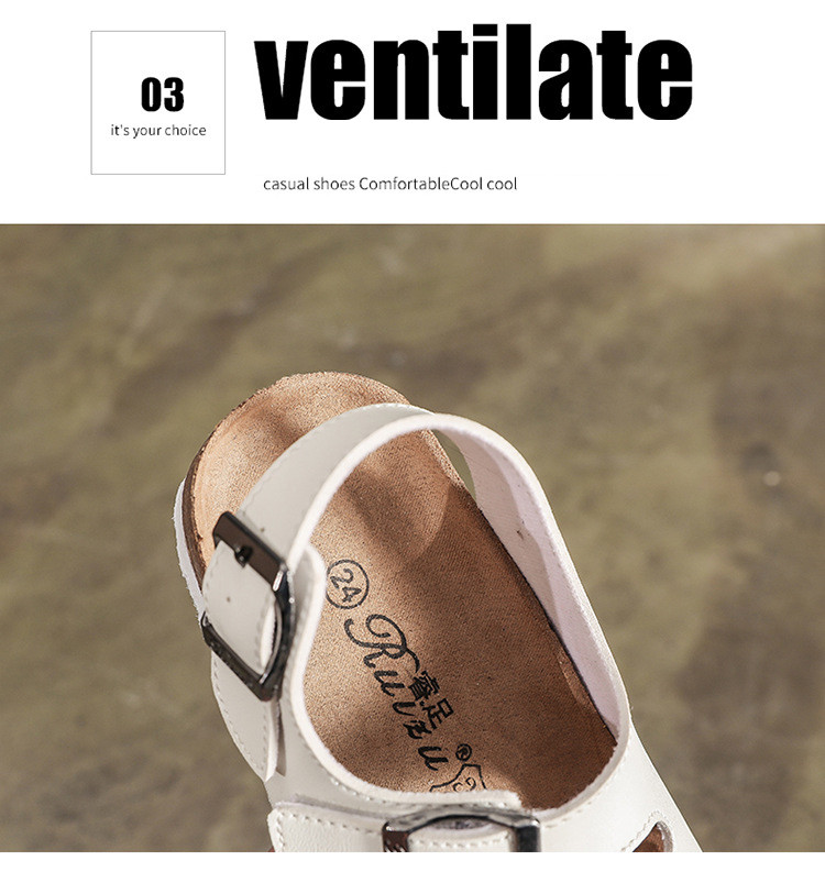 Fashion Summer Cork Slippers Children Leather Slides Shoes Boys Baby Girl Sandals For Kids