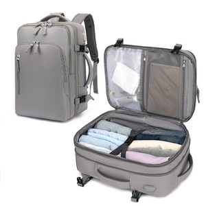 Laptop <b>Backpack</b> Large Capacity Softback With Computer Interlayer Business Travel Unisex Gray <b>Backpack</b> With Shoulder <b>Straps</b> - Product Image 1