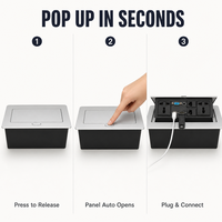 Boîtier d'alimentation multimédia de table 5 ports USB Type-C 5 prises RJ45 Réseau Anti-effraction Alliage d'aluminium Prise de bureau pour conférence