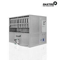 Machine de production de glace en cubes grande capacité 3 tonnes 24h en acier inoxydable avec PLC pour usine de glace, usine de boissons, supermarché, chaîne du froid
