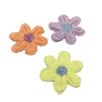 Patch tricoté décoratif pour filles, style frais et petit, en laine de polyester brodée à la main, appliqué en trois dimensions