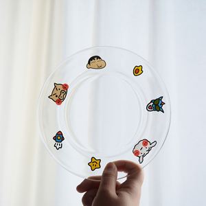 Ensemble de tasses et de bols en verre borosilicate à motifs de dessins animés mignons, allant au micro-ondes, pour un usage quotidien à la maison - Product Image 3
