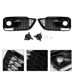 ตะแกรงครอบไฟตัดหมอกหน้าสีดำลายรังผึ้งสำหรับ <span class=keywords><strong>Audi</strong></span> Q5 SQ5 2018-2020 RSQ5 ของ US STOCK - Product Image 2