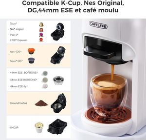 เครื่องชงกาแฟ CAFELFFE 5-in-1 แบบไฟฟ้า พลาสติก 20 บาร์ กึ่งอัตโนมัติ ชงเอสเพรสโซ่ ชงได้ทั้งร้อน/เย็น 7 แคปซูลน้ำ - Product Image 5
