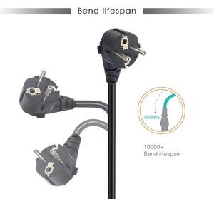 Kuncan VDE 16A 3ขาแบบยุโรปปลั๊ก250V H05VV-F สายไฟ C15มาตรฐาน IEC สำหรับกระทะไฟฟ้า - Product Image 3