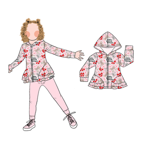 Nuovo Design e <span class=keywords><strong>natale</strong></span> con cappuccio personalizzato stampato a maniche lunghe con cappello Set di <span class=keywords><strong>abbigliamento</strong></span> per bambine Set di pantaloni per bambini - Product Image 5