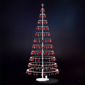 Nouvel arbre <span class=keywords><strong>de</strong></span> Noël en spirale moderne en métal avec boules vertes et lumières LED pour la décoration <span class=keywords><strong>de</strong></span> Noël à la maison - Product Image 4