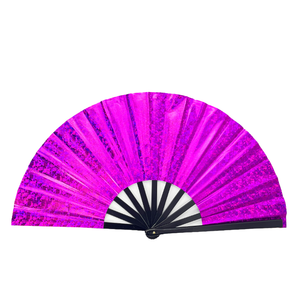 Éventail en plastique PVC effet laser, style <span class=keywords><strong>Kung</strong></span> Fu, pour spectacle, danse, fête, photographie, facile à ouvrir et à fermer, 33x66CM - Product Image 4