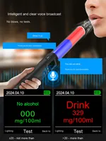 Alcoholímetro Comercial Multifunción con Sensor Semiconductor LED, Respuesta en 5s, Batería de Litio Recargable y Voz