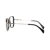 Montura Óptica Metálica Cuadrada Retro, Diseño Moderno con Empalmes, Adorno de Textura Tridimensional, Unisex, Versátil, para Uso Diario