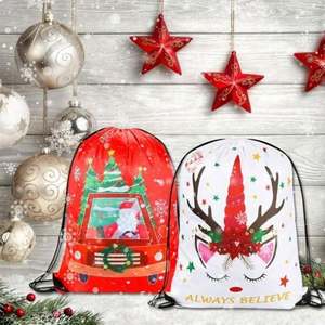 Nuevas Bolsas de Regalo Navideñas 2024 al por Mayor con Cordón, Bolsas de Regalo de Santa Claus para Fiestas, Bolsas de Dulces Navideños, Mochilas de Regalo - Product Image 3