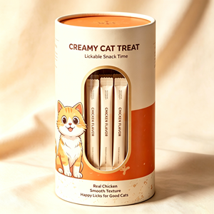 Tube en papier rond avec fenêtre en PVC pour emballage de friandises pour animaux, boîte à friandises pour chat, boîte à nourriture pour chien, tube en papier personnalisé imprimé, boîte en papier recyclable. - Product Image 5