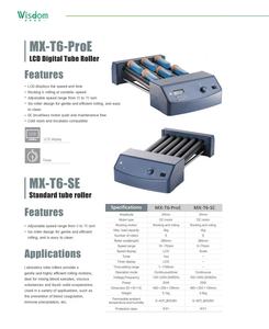 WISDOM-Rodillo mezclador de rodillo de mezcla de sangre, velocidad ajustable de 10-70 Rpm, para investigación de laboratorio, respetuoso con el medio ambiente - Product Image 6