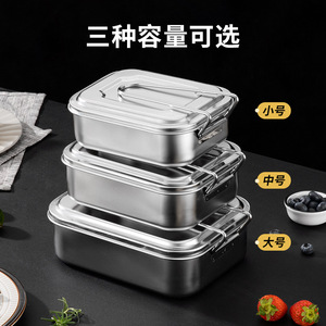 Stainless Steel <b>Lunch</b> <b>Box</b> Square Shape With Handles For Students Office Workers Canteen Meals - Product Image 5