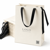 Sacs en papier kraft recyclables imprimés sur mesure, écologiques, pour cadeaux, aliments, shopping, emballage, avec poignée torsadée
