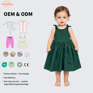 Robe d'été pour enfants, style court, design vif, joyeux, mignon, élégant, en coton et lin, avec imprimé, pour sortir - Product Image 1