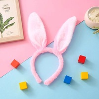Oreilles de lapin en peluche pour Pâques, performance de la fête des enfants, couvre-chef à oreilles de lapin