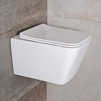 WC suspendu sans bride à chasse d'eau en spirale, avec fonction vortex, et tapis sanitaire pour lavabo.
