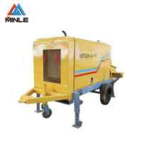 MINLE HBTS20-8-39R Bomba de Concreto Diésel de 39KW, Bomba de Cemento Móvil de 20m³/h para Viviendas Rurales y Construcción de Carreteras