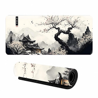 Tapis de bureau personnalisé grand format en tissu polyester avec motif fleur de cerisier, antidérapant en caoutchouc, pour sublimation, tapis de souris gaming – Vente en gros