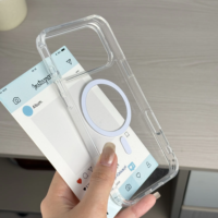 Coque de téléphone magnétique antichoc transparente anti-jaunissement en PC avec cadre en TPU pour iPhone 17 Pro Max et iPhone 17