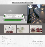 Capteur de lumière d'escalier ES32, 20mm, contrôleur de lumière de scène, bande SPI ou bande RGB