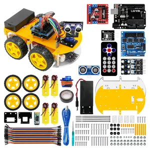 LAFVIN 로봇 교육 4WD 스마트 섀시 로봇 자동차 키트 줄기 Arduino