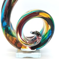 Sculpture abstraite en verre artisanal, décoration, décoration pour la maison, cadeau créatif, verre antique
