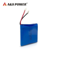 Batterie lithium-ion double poche certifiée UL1642/UN38.3 A&S Power AS126363 3.7V 5400mAh, cathode LiCoO2, durée de vie de 500 cycles, large plage de tension
