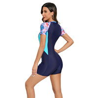 Maillot de bain une pièce anti-UV pour femme, coupe haute, avec soutien-gorge push-up amovible, protection UPF50+, fermeture éclair frontale, séchage rapide, écologique, marque OEM