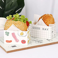 Boîtes d'emballage en carton jetables avec logo personnalisé et pelliculage mat pour sandwichs petit-déjeuner et œufs, vente en gros