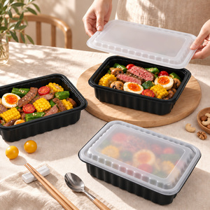 Conteneur alimentaire à compartiment unique en PP, adapté au micro-ondes, avec couvercle, pour les collations à emporter - Product Image 4