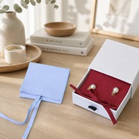 Sac de rangement de luxe ZXF pour bijoux : boucles d'oreilles, bagues, pendentifs, bracelets, colliers – Sac portable en velours avec ruban