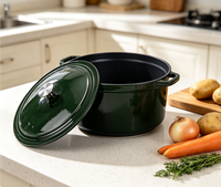 Ensemble de casseroles et marmites en fonte émaillée polie pour cuisine domestique, avec couvercle