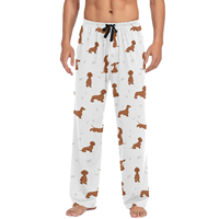 Ollabaky Pantalon de pyjama à imprimé animal pour homme avec poches, vêtements de maison, bas de pyjama, 100 % polyester, lavable en machine