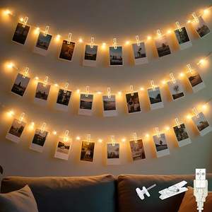 Guirnalda de <span class=keywords><strong>Luces</strong></span> LED, Marcos de Fotos con <span class=keywords><strong>Luces</strong></span> a Pilas, Logotipo Personalizado, Exhibición Iluminada <span class=keywords><strong>para</strong></span> Pared - Product Image 3