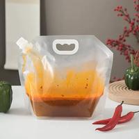 Sac à eau pliable portable à suspendre à l'oreille, autoportant, pour le stockage d'eau, de nourriture, de jus, de boissons, de lait, de bière, de liquides, avec bec verseur scellé