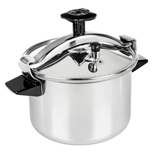 Casserole à pression en acier inoxydable, capacité 3-11L, compatible gaz, <span class=keywords><strong>poignées</strong></span> en bakélite noires, finition polie miroir, vente en gros - Product Image 2