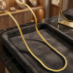Collier chaîne Franco plaqué or 14K 18K 24K en gros, design moderne, chaînes de mode, chaînes en laiton - Product Image 6