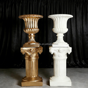 Macetas de Resina Europeas 2026, Estilo Columna Romana, Blancas y Doradas, Redondas y Grandes, para Decoración de Eventos y Bodas - Product Image 4