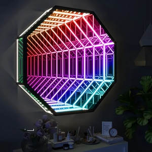 Octagon 3D Infinity gương ánh sáng đường hầm gương Infinity gương LED ánh sáng huyền diệu cổng thông tin cho tuyệt vời phòng trang trí nội thất và chiếu sáng nhà - Product Image 1