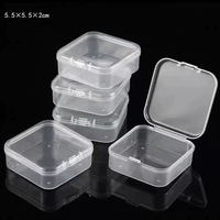 Boîte de rangement transparente carrée pour composants, emballage pour écouteurs, accessoires en plastique PP, bijoux, petite boîte