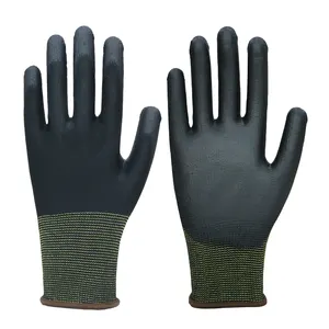 Custom ESD Anti Static PU Coat Safety Work Gloves Polyurethane PU Coated Nylon Seamless Knit Glove Luvas Guantes CE 3121X