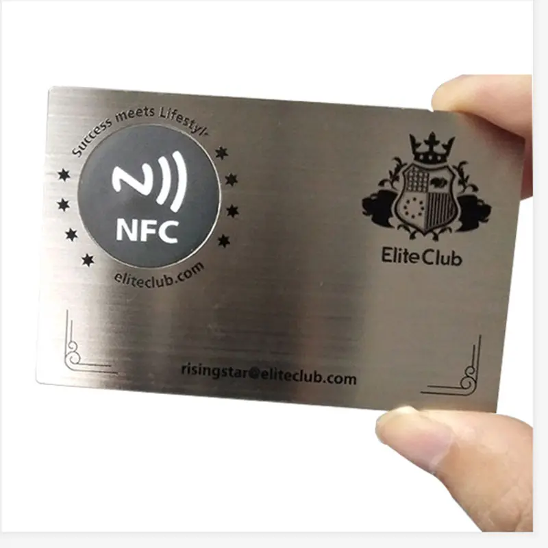 0.8mm 충성도 체계를 위한 호화스러운 모양 광택이 없는 까만 NFC 금속 회원증