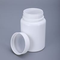 Flacon vide en PEHD pour pilules, médicaments solides, vitamines, capsules, 20-200 ml, anti-corrosion, avec bouchon à vis en plastique, sérigraphie